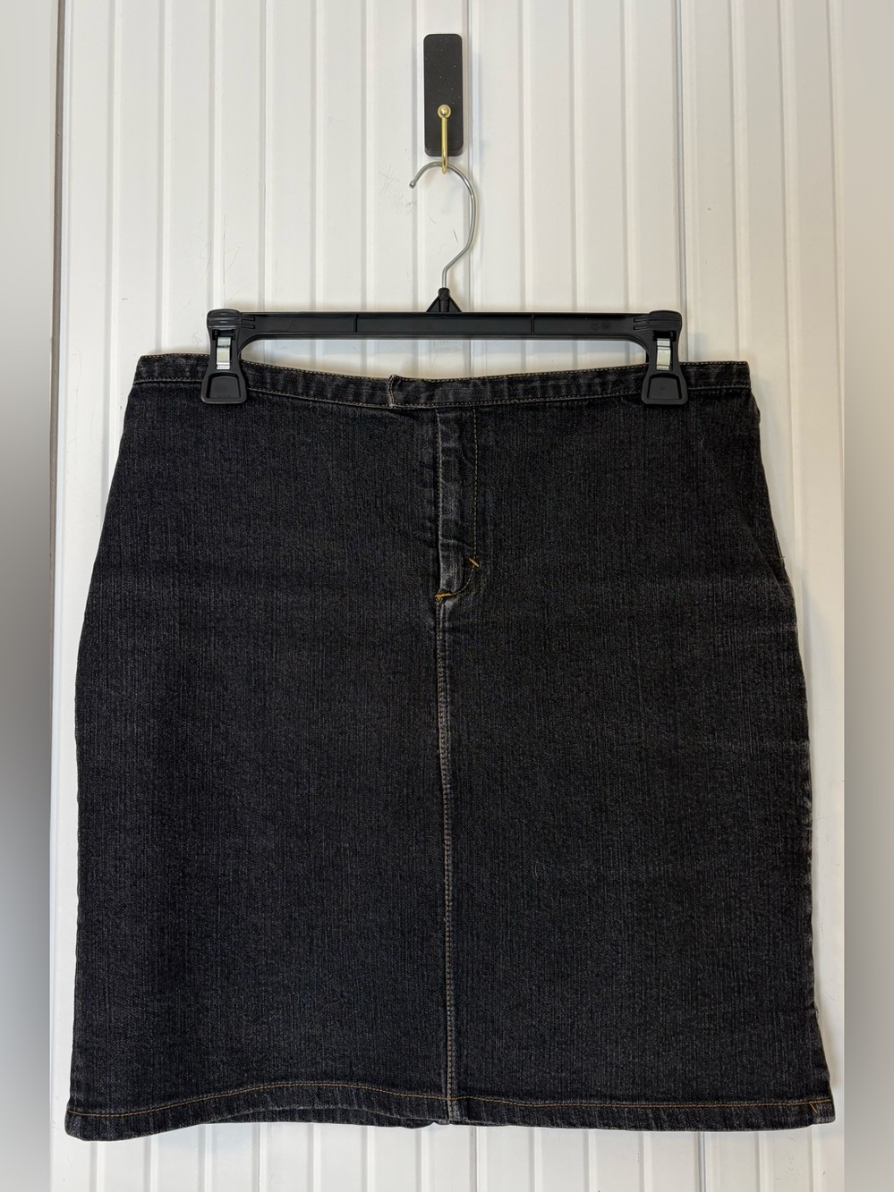 Ralph Lauren Sport Denim Mini Skirt M Black 90s Minimalist Western Fall Staple